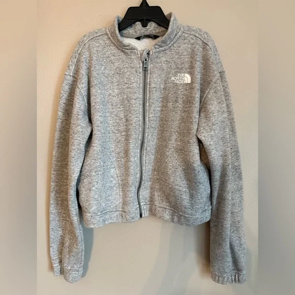The North Face Kids Heather Gray Zip-Up Jacket - Picture 1 of 4